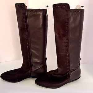 Beautiful Glacee Vintage Chocolate Leather/Pony Hair Boots.